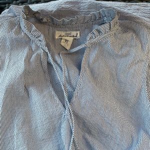 Blue and white striped dress